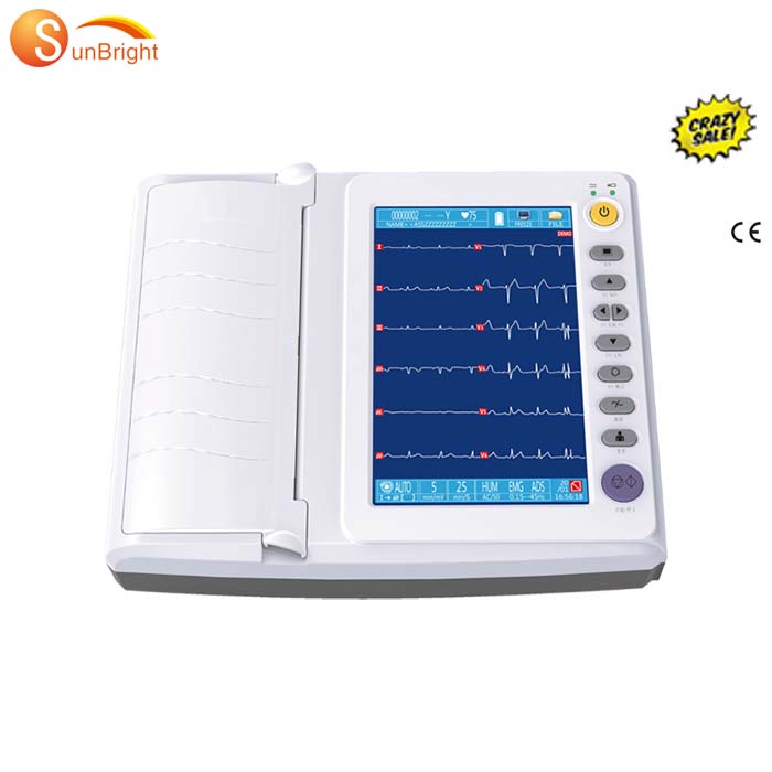 SUN-8122 digital 12 channel ecg machine ambulance use handheld Electrocardiograph